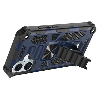 For iPhone 16 Phone Case Kickstand Drop Protection PC + TPU Back Cover