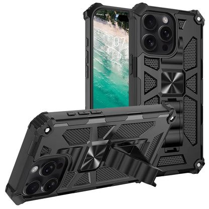 For iPhone 16 Pro Phone Case Kickstand Drop Protection PC + TPU Back Cover