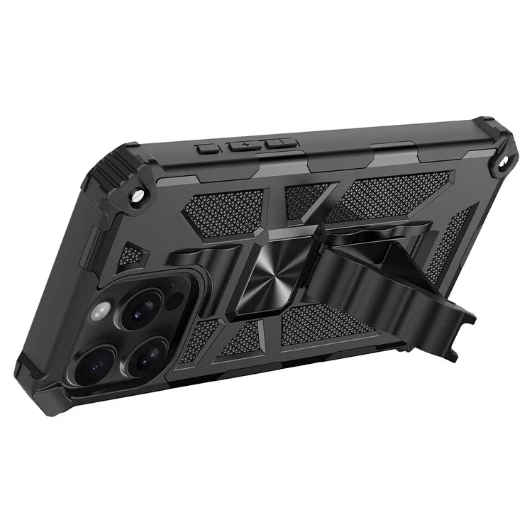 For iPhone 16 Pro Phone Case Kickstand Drop Protection PC + TPU Back Cover
