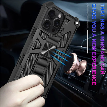 For iPhone 16 Pro Phone Case Kickstand Drop Protection PC + TPU Back Cover