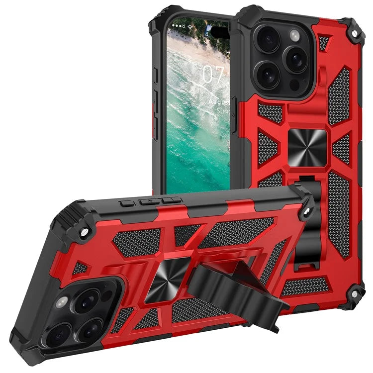 For iPhone 16 Pro Phone Case Kickstand Drop Protection PC + TPU Back Cover