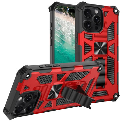 For iPhone 16 Pro Phone Case Kickstand Drop Protection PC + TPU Back Cover