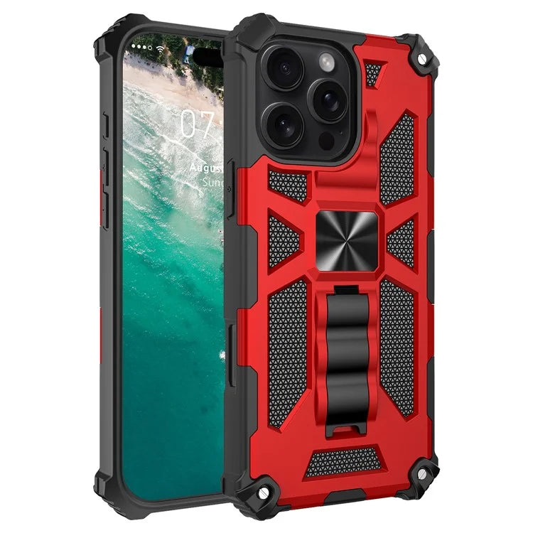 For iPhone 16 Pro Phone Case Kickstand Drop Protection PC + TPU Back Cover
