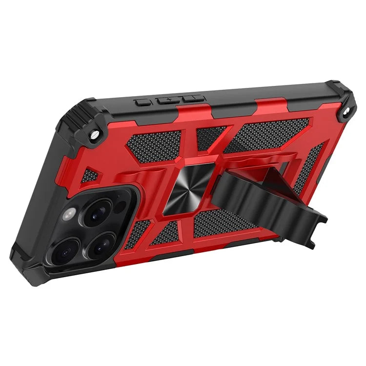 For iPhone 16 Pro Phone Case Kickstand Drop Protection PC + TPU Back Cover