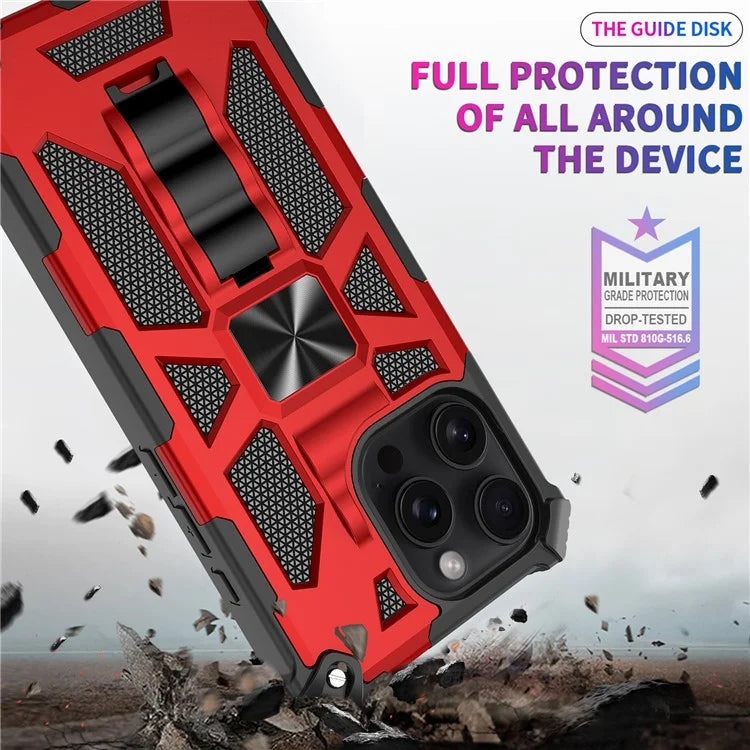 For iPhone 16 Pro Phone Case Kickstand Drop Protection PC + TPU Back Cover