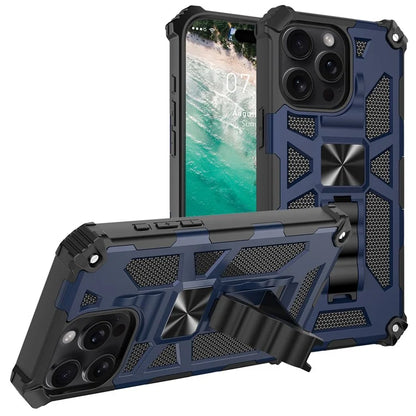For iPhone 16 Pro Phone Case Kickstand Drop Protection PC + TPU Back Cover
