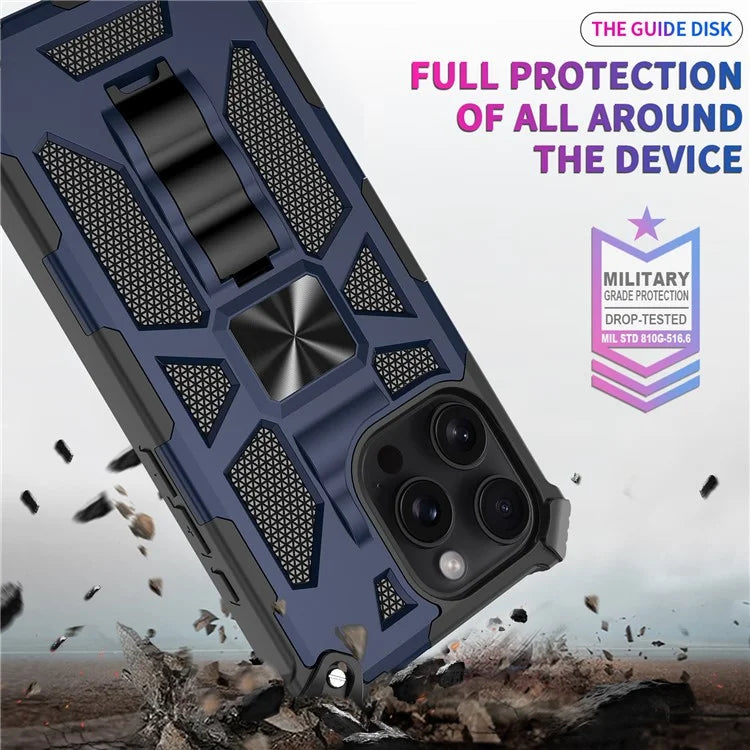 For iPhone 16 Pro Phone Case Kickstand Drop Protection PC + TPU Back Cover