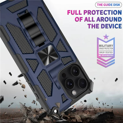 For iPhone 16 Pro Phone Case Kickstand Drop Protection PC + TPU Back Cover