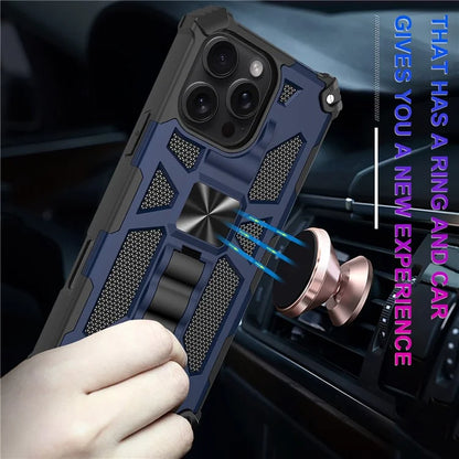 For iPhone 16 Pro Phone Case Kickstand Drop Protection PC + TPU Back Cover