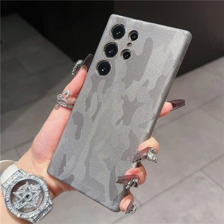 For Samsung Galaxy S24 Ultra Magnetic Case Camouflage Pattern Shockproof PC+PU Phone Cover