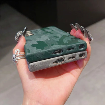 For Samsung Galaxy S24 Ultra Magnetic Case Camouflage Pattern Shockproof PC+PU Phone Cover