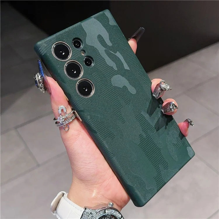 For Samsung Galaxy S24 Ultra Magnetic Case Camouflage Pattern Shockproof PC+PU Phone Cover
