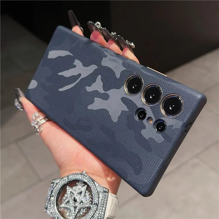 For Samsung Galaxy S24 Ultra Magnetic Case Camouflage Pattern Shockproof PC+PU Phone Cover
