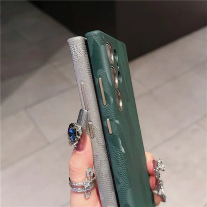 For Samsung Galaxy S24 Ultra Magnetic Case Camouflage Pattern Shockproof PC+PU Phone Cover