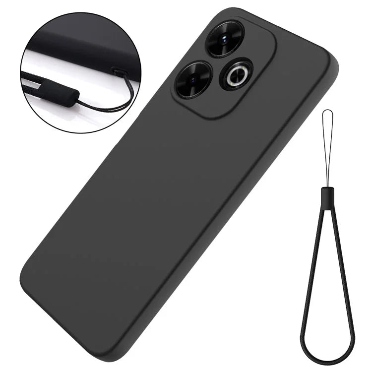For Xiaomi Poco M6 Plus 5G Neo Case Anti-Drop Liquid Silicone Phone Cover with Strap
