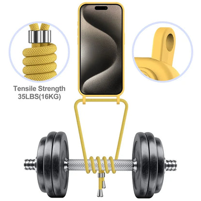 For iPhone 16 Pro Max Case Liquid Silicone Card Holder Phone Back Cover with Lanyard