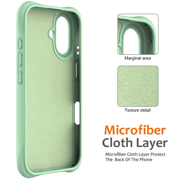 For iPhone 16 Case Compatible with MagSafe Ripple Texture Liquid Silicone Protective Cover with Strap