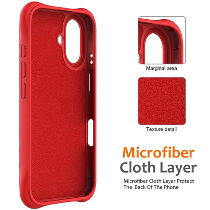 For iPhone 16 Case Compatible with MagSafe Ripple Texture Liquid Silicone Protective Cover with Strap
