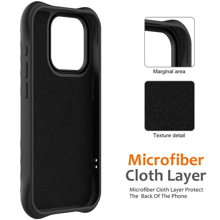 For iPhone 16 Pro Case Compatible with MagSafe Ripple Texture Liquid Silicone Protective Cover with Strap
