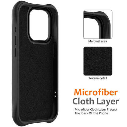 For iPhone 16 Pro Case Compatible with MagSafe Ripple Texture Liquid Silicone Protective Cover with Strap