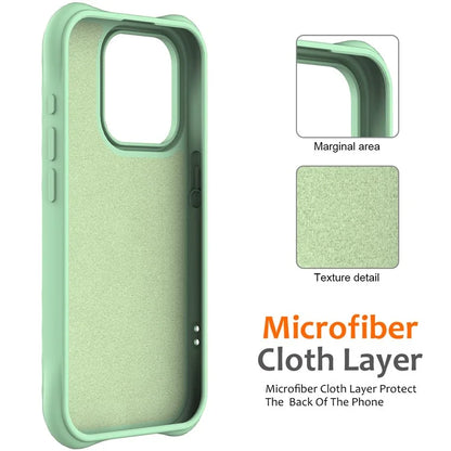 For iPhone 16 Pro Case Compatible with MagSafe Ripple Texture Liquid Silicone Protective Cover with Strap