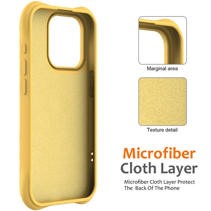 For iPhone 16 Pro Case Compatible with MagSafe Ripple Texture Liquid Silicone Protective Cover with Strap