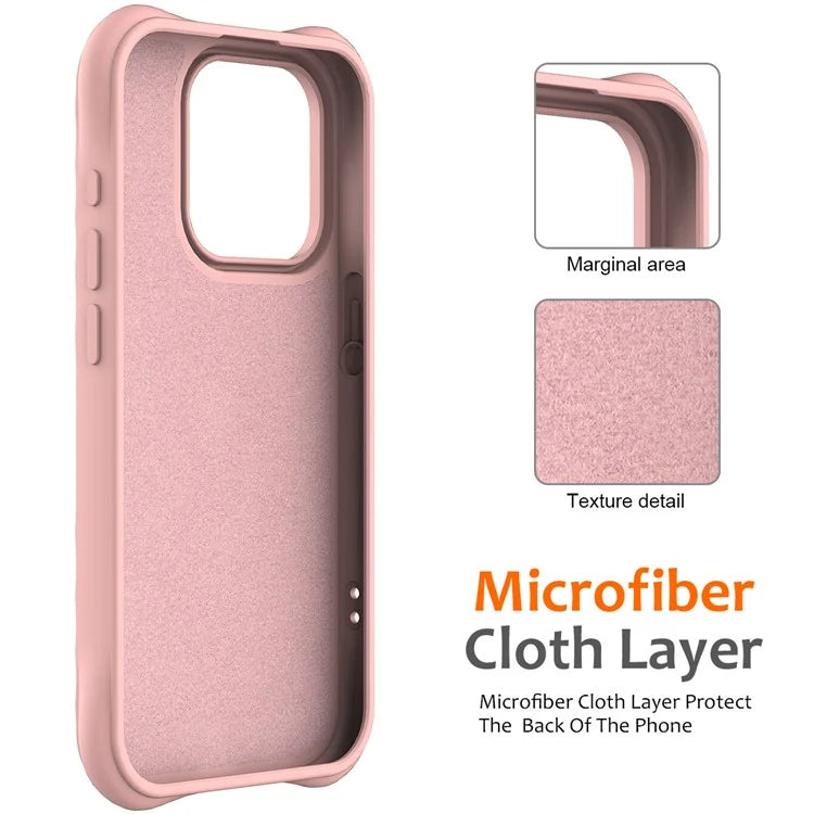For iPhone 16 Pro Case Compatible with MagSafe Ripple Texture Liquid Silicone Protective Cover with Strap