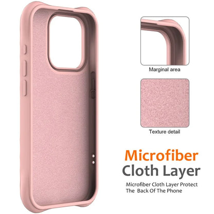 For iPhone 16 Pro Case Compatible with MagSafe Ripple Texture Liquid Silicone Protective Cover with Strap