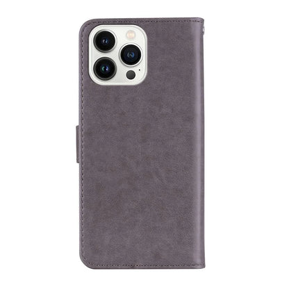 For iPhone 16 Pro Wallet Case Owl Flower Imprinted Rhinestone Leather Cover