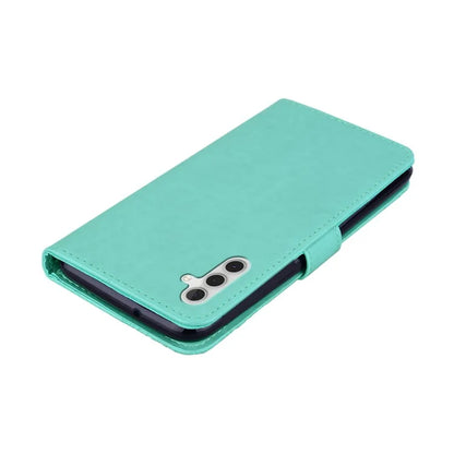 For Samsung Galaxy S24 FE Wallet Case Owl Flower Imprinted Rhinestone Leather Cover