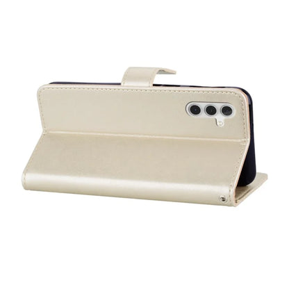 For Samsung Galaxy S24 FE Wallet Case Owl Flower Imprinted Rhinestone Leather Cover