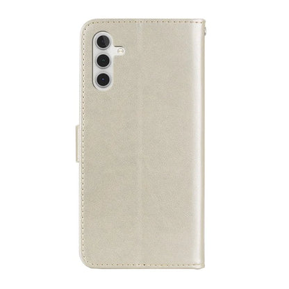 For Samsung Galaxy S24 FE Wallet Case Owl Flower Imprinted Rhinestone Leather Cover