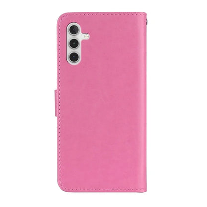 For Samsung Galaxy S24 FE Wallet Case Owl Flower Imprinted Rhinestone Leather Cover
