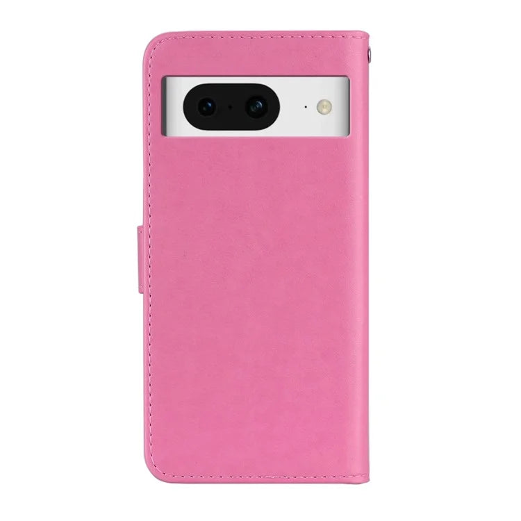 For Google Pixel 9 Pro  /  Pixel 9 Wallet Case Owl Flower Imprinted Rhinestone Leather Cover