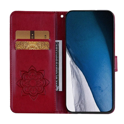 For iPhone 16 Plus Case Owl Flower Imprinted Leather Cover Wallet with Strap