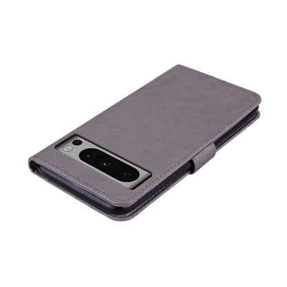 For Google Pixel 9 Pro XL Case Owl Flower Imprinted Leather Cover Wallet with Strap