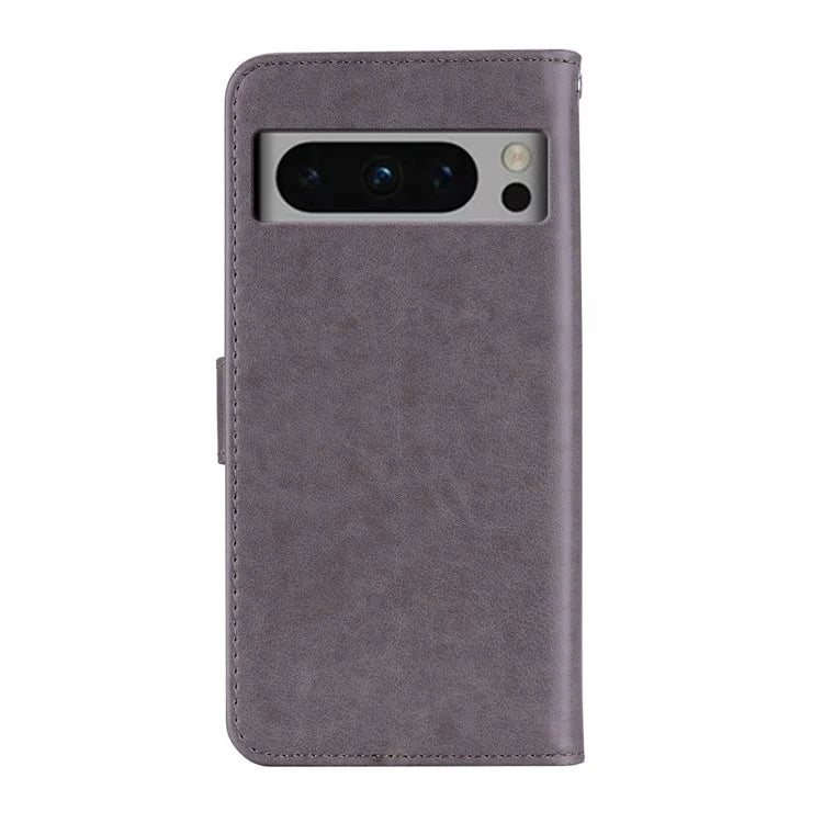 For Google Pixel 9 Pro XL Case Owl Flower Imprinted Leather Cover Wallet with Strap