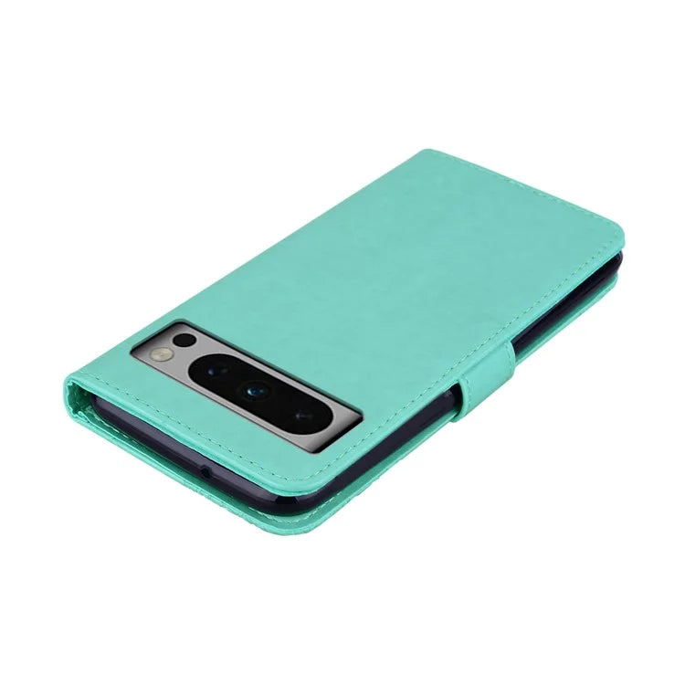 For Google Pixel 9 Pro XL Case Owl Flower Imprinted Leather Cover Wallet with Strap