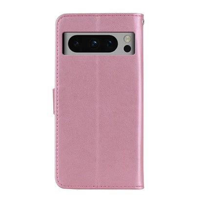 For Google Pixel 9 Pro XL Case Owl Flower Imprinted Leather Cover Wallet with Strap