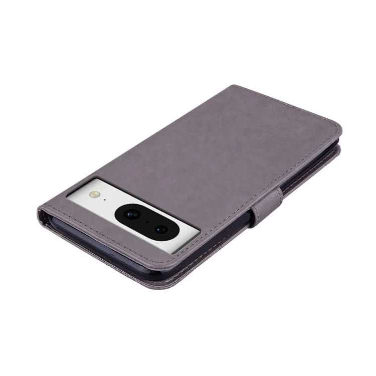 For Google Pixel 9 Pro  /  Pixel 9 Case Owl Flower Imprinted Leather Cover Wallet with Strap