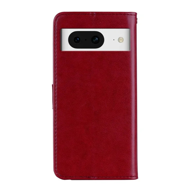 For Google Pixel 9 Pro  /  Pixel 9 Case Owl Flower Imprinted Leather Cover Wallet with Strap