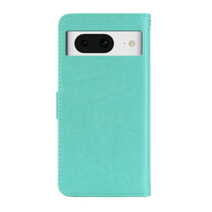 For Google Pixel 9 Pro  /  Pixel 9 Case Owl Flower Imprinted Leather Cover Wallet with Strap