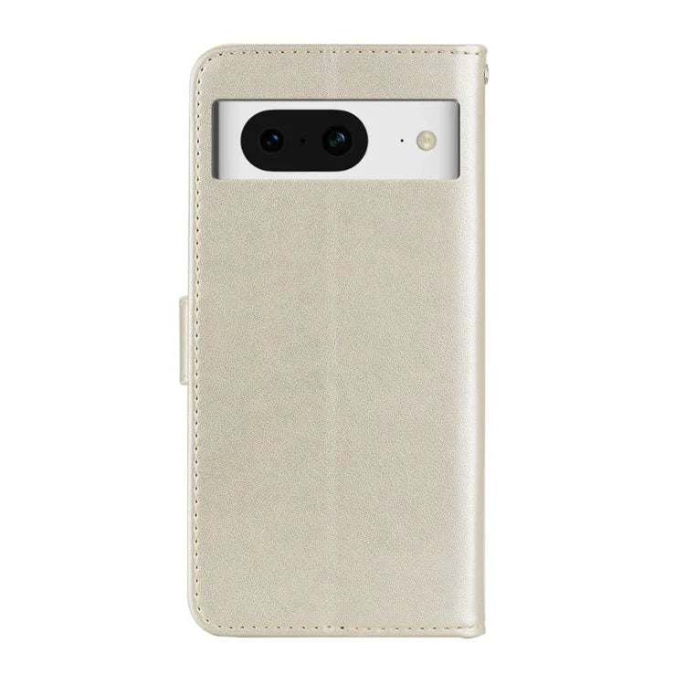 For Google Pixel 9 Pro  /  Pixel 9 Case Owl Flower Imprinted Leather Cover Wallet with Strap