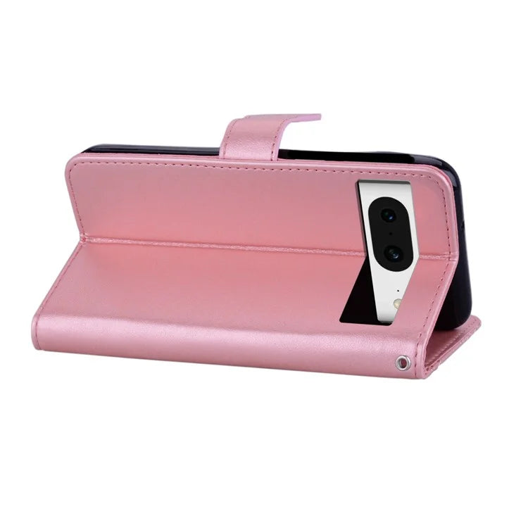 For Google Pixel 9 Pro  /  Pixel 9 Case Owl Flower Imprinted Leather Cover Wallet with Strap