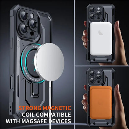 For iPhone 16 Case Compatible with MagSafe Kickstand TPU+PC Phone Cover