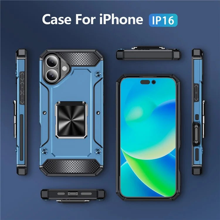 For iPhone 16 Case Military Grade Anti-Drop TPU+PC Phone Shell