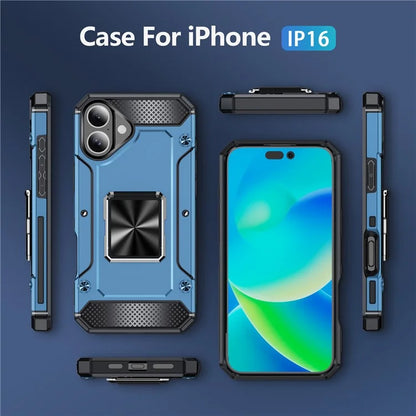 For iPhone 16 Case Military Grade Anti-Drop TPU+PC Phone Shell