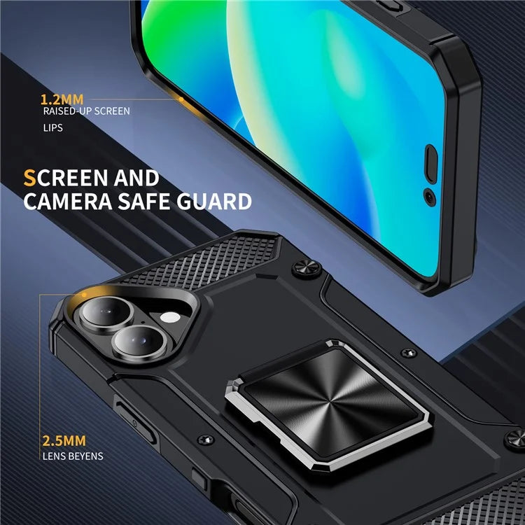 For iPhone 16 Case Military Grade Anti-Drop TPU+PC Phone Shell