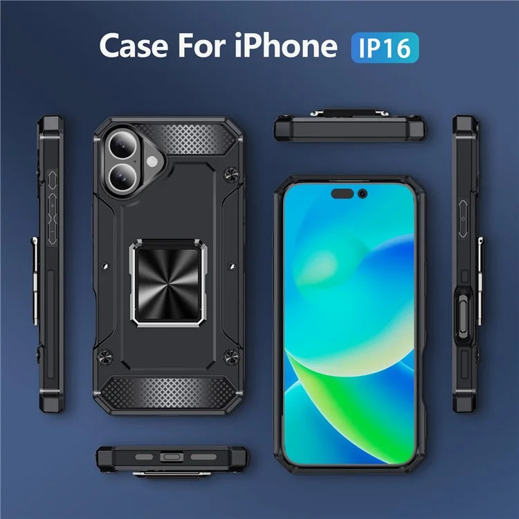 For iPhone 16 Case Military Grade Anti-Drop TPU+PC Phone Shell