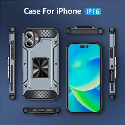 For iPhone 16 Case Military Grade Anti-Drop TPU+PC Phone Shell